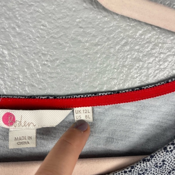 Boden Phoebe Blue/Grey Ditsy Floral Dress MIDI Women’s 8L Pockets Short Sleeve - Picture 5 of 8